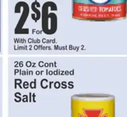 Food Universe 26 Oz Cont Plain or Iodized Red Cross Salt offer