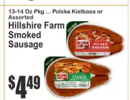 Food Universe 13-14 Oz Pkg ... Polska Kielbasa or Assorted Hillshire Farm Smoked Sausage offer