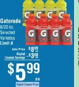 Smart & Final Gatorade 8/20 oz. offer