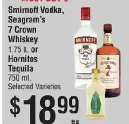 Smart & Final Smirnoff Vodka, Seagram's 7 Crown Whiskey offer