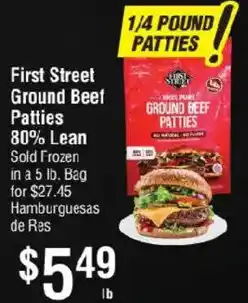 Smart & Final First Street Ground Beef Patties 80% Lean offer