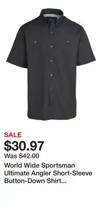 Cabela's World Wide Sportsman Ultimate Angler Short-Sleeve Button-Down Shirt - Asphalt - S offer