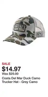 Cabela's Costa Del Mar Duck Camo Trucker Hat - Grey Camo offer