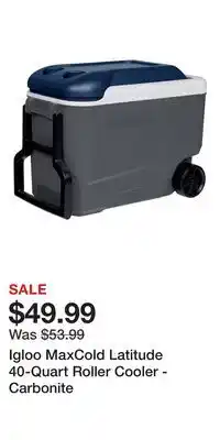 Cabela's Igloo MaxCold Latitude 40-Quart Roller Cooler - Carbonite offer