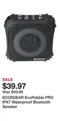 Cabela's ECOXGEAR EcoPebble PRO IPX7 Waterproof Bluetooth Speaker offer