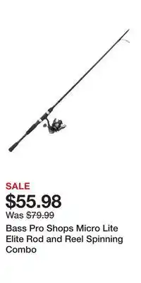 Cabela's Bass Pro Shops Micro Lite Elite Rod and Reel Spinning Combo offer