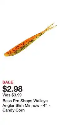 Cabela's Bass Pro Shops Walleye Angler Slim Minnow - 4'' - Candy Corn offer