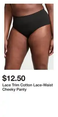 Victoria's Secret Lace Trim Cotton Lace-Waist Cheeky Panty offer