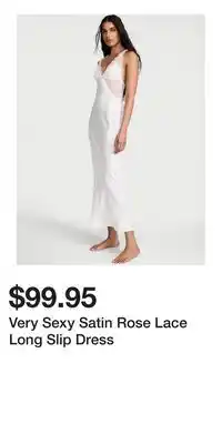 Victoria's Secret Very Sexy Satin Rose Lace Long Slip Dress offer