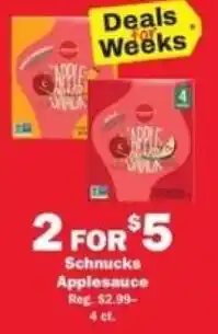 Schnucks Schnucks Applesauce offer
