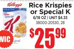 Jetro Rice Krispies or Special K offer
