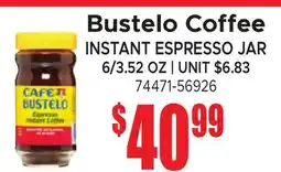 Jetro Bustelo Coffee INSTANT ESPRESSO JAR offer