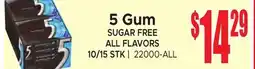 Jetro 5 Gum SUGAR FREE ALL FLAVORS offer