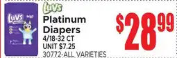 Jetro Luvs Platinum Diapers offer