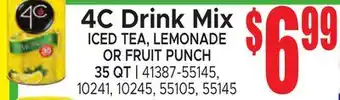 Jetro 4C Drink Mix ICED TEA, LEMONADE OR FRUIT PUNCH offer