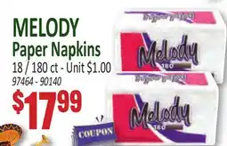 Jetro MELODY Paper Napkins offer