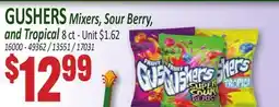 Jetro GUSHERS Mixers, Sour Berry, and Tropical offer
