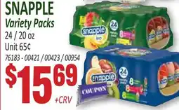 Jetro SNAPPLE Variety Packs offer