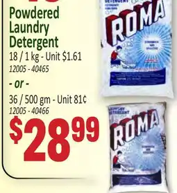 Jetro ROMA Powdered Laundry Detergent offer