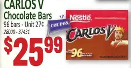 Jetro CARLOS V Chocolate Bars offer