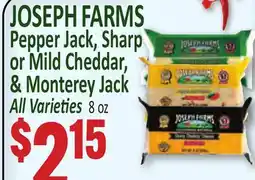 Jetro JOSEPH FARMS Pepper Jack, Sharp or Mild Cheddar, & Monterey Jack offer