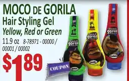 Jetro MOCO DE GORILA Hair Styling Gel Yellow, Red or Green offer