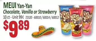 Jetro MEIJI Yan-Yan Chocolate, Vanilla or Strawberry offer