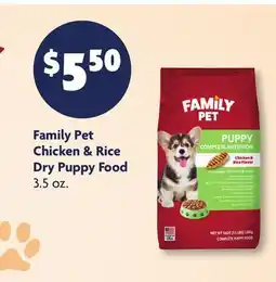 Family Dollar Family Pet Chicken & Rice Dry Puppy Food offer