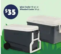 Family Dollar Igloo Cooler 48 qt. or Wheeled Cooler 38 qt offer
