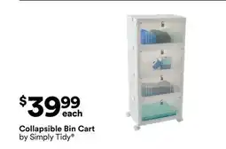 Michaels Collapsible Bin Cart by Simply Tidy offer
