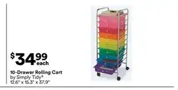 Michaels 10-Drawer rolling Cart by Simply Tidy offer