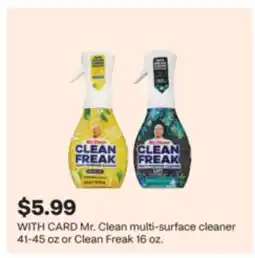 CVS Mr. Clean multi-surface cleaner 41-45 oz or Clean Freak 16 oz offer