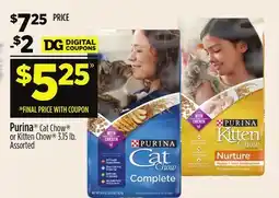 Dollar General Purina Cat Chow or Kitten Chow offer