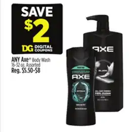Dollar General ANY Axe Body Wash offer