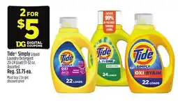Dollar General Tide Simply Liquid Laundry Detergent offer