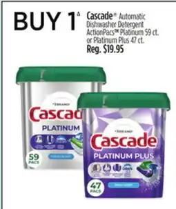 Dollar General Cascade Automatic Dishwasher Detergent ActionPacs Platinum or Platinum Plus offer