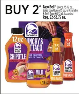 Dollar General Taco Bell Sauce, Salsa con Queso or Crunchy & Soft Taco Kit offer