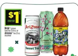 Dollar General Brisk Lemon Iced Tea or Arizona Tea offer