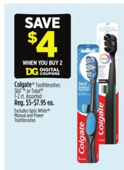 Dollar General Colgate Toothbrushes 360 ° or Total offer