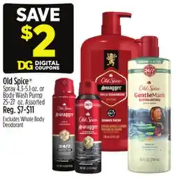 Dollar General Old Spice Spray or Body Wash Pump offer