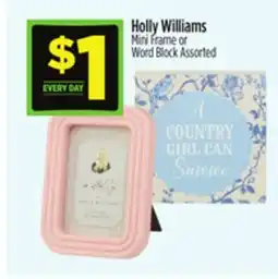 Dollar General Holly Williams Mini Frame or Word Block offer