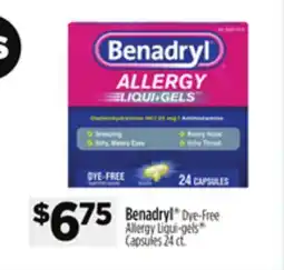 Dollar General Benadryl Dye-Free Allergy Liqui-gels Capsules offer