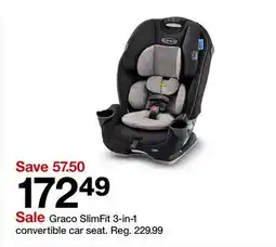 Target Graco SlimFit 3-in-1 convertible car seat offer