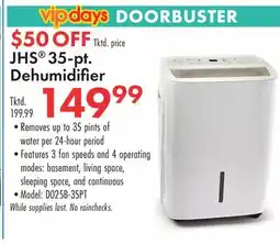 Boscov's JHS 35-pt. Dehumidifier offer