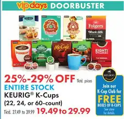 Boscov's ENTIRE STOCK KEURIG K-Cups offer