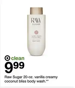Target Raw Sugar 20-oz. vanilla creamy coconut bliss body wash offer
