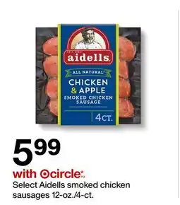 Target Select Aidells smoked chicken sausages offer