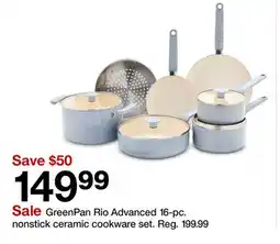 Target GreenPan Rio Advanced 16-pc. nonstick ceramic cookware set offer