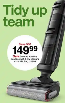 Target Dreame K20 Pro cordless wet & dry vacuum HMH11B offer