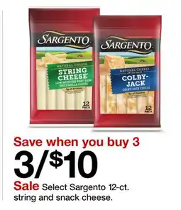 Target Select Sargento 12-ct. string and snack cheese offer